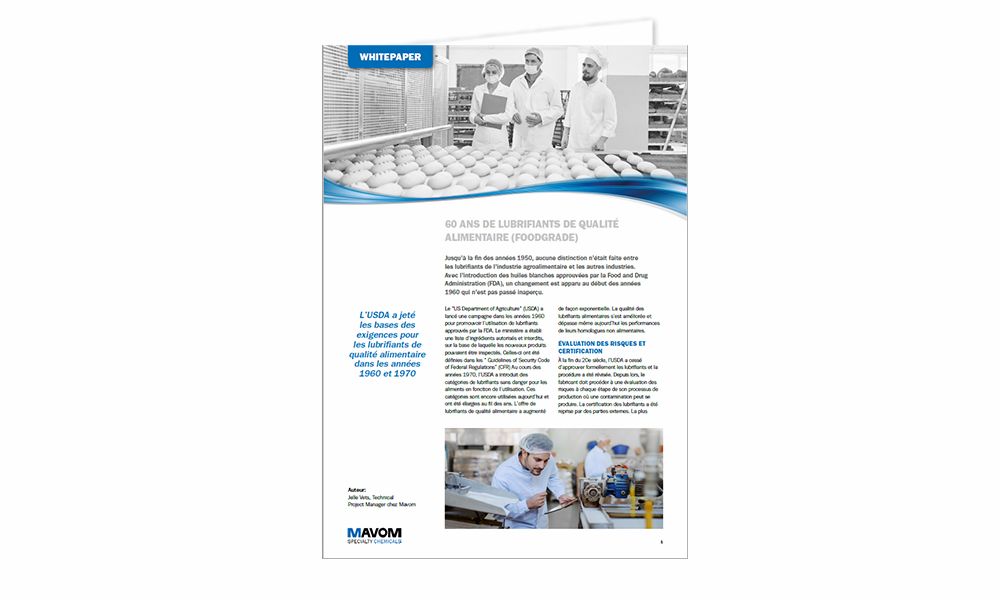 Whitepaper voedselveilige smeermiddelen Mavom